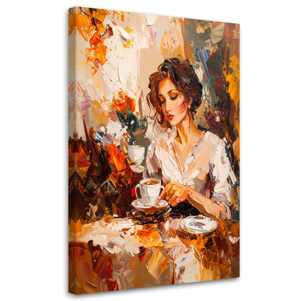Obraz do salonu sypialni restauracji, Kobieta pijąca kawe imitacja 40x60 887216
