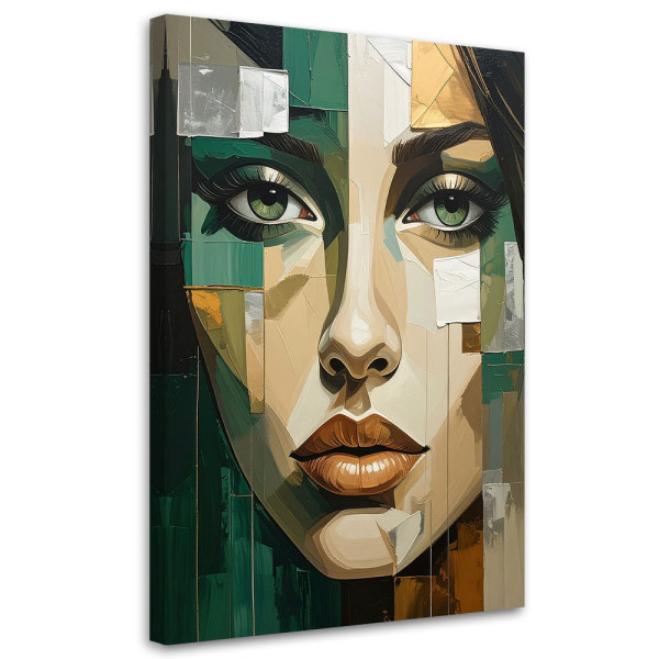 Obraz do salonu sypialni salonu, Kobieta Portret Zielony 80x120 882750