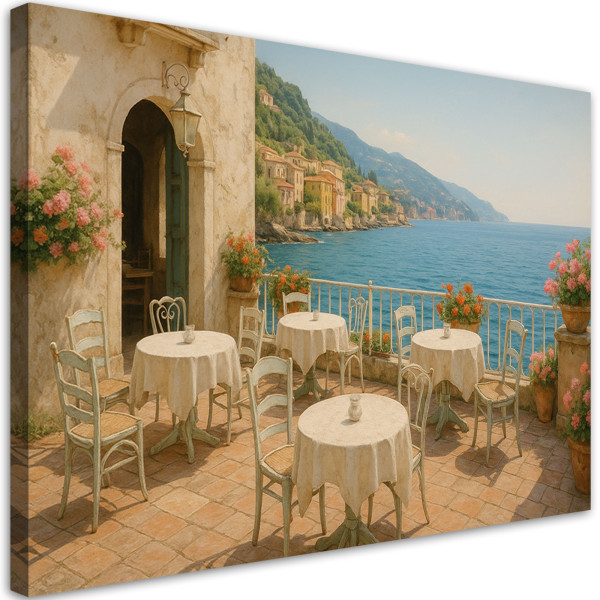 Obraz do salonu sypialni, Widok na morze w stylu Shabby Chic 100x70 778693