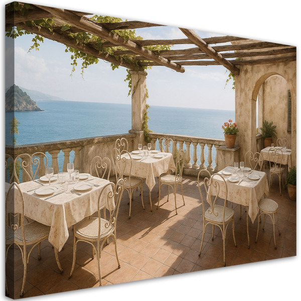 Obraz do salonu sypialni, Widok z tarasu na morze w stylu Shabby 60x40 776073
