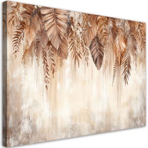 Obraz do salonu sypialni, Wiszące beżowo brązowe liście natura boho 120×80 650883 Obraz do salonu sypialni, Wiszące beżowo brązowe liście natura boho 120×80 650883