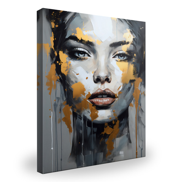 Obraz Do Salonu Złoty PORTRET Twarz Usta 40x60cm 108172