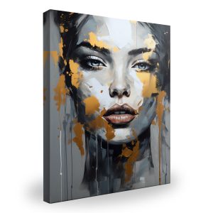 Obraz Do Salonu Złoty PORTRET Twarz Usta 50x70cm 108095