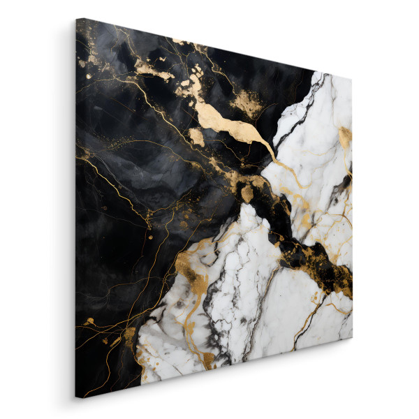 Obraz Do Sypialni Czarno-Biały Abstrakcyjny Marmur 80x80cm 123619