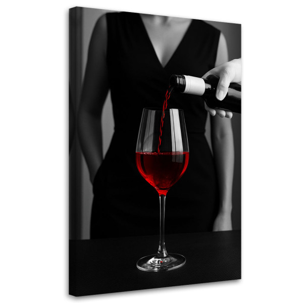 Obraz do sypialni salonu, Kobieta Czerwone Wino 60x90 778614