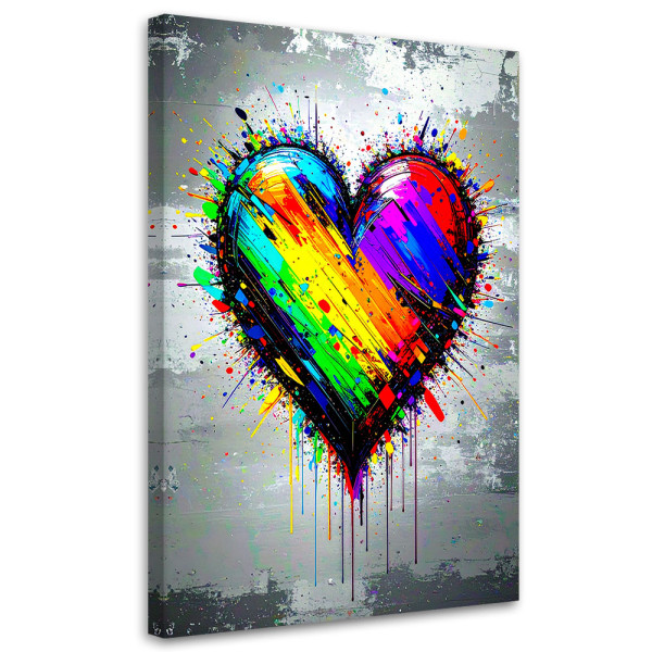 Obraz do sypialni salonu, Kolorowe Serce Graffiti Street Art 30x45 889171