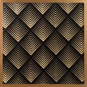 Obraz geometryczny glamour VICTORIA 53×53 czarny + złoty 990018