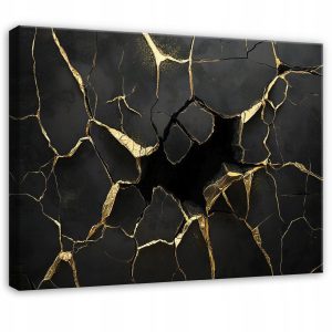 Obraz Glamour Abstrakcja Czarny Złoto Marmur Do Sypialni Salonu 100X70 576256 Obraz Glamour Abstrakcja Czarny Złoto Marmur Do Sypialni Salonu 100X70 576256