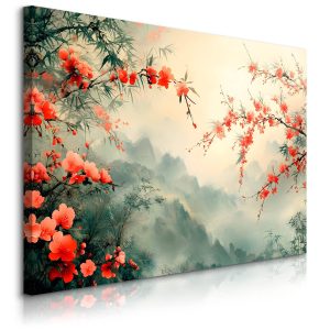 Obraz Góry We Mgle W Stylu Japońskim 120x80cm 754879 Obraz Góry We Mgle W Stylu Japońskim 120x80cm 754879