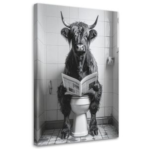 Obraz humorystyczny do łazienki i toalety, Krowa 20×30 883281 Obraz humorystyczny do łazienki i toalety, Krowa 20×30 883281