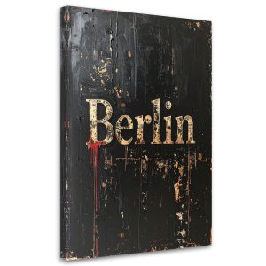 Obraz industrialny do salonu biura hotelu, Napis Berlin Typografia 30×45 884763 Obraz industrialny do salonu biura hotelu, Napis Berlin Typografia 30×45 884763