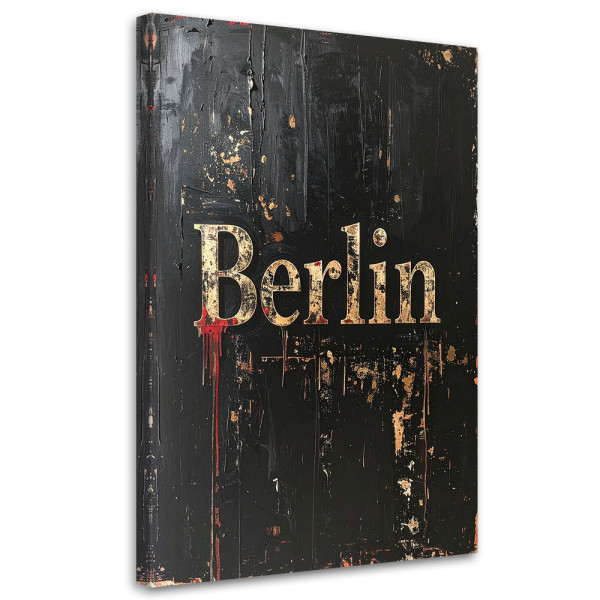 Obraz industrialny do salonu biura hotelu, Napis Berlin Typografia 40x60 889528