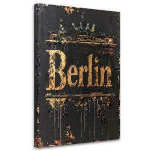 Obraz industrialny do salonu biura hotelu, Napis Berlin Typografia 80×120 891325 Obraz industrialny do salonu biura hotelu, Napis Berlin Typografia 80×120 891325