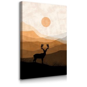 Obraz Jeleń Na Tle Słońca 70x100cm 342649 Obraz Jeleń Na Tle Słońca 70x100cm 342649