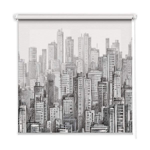 Roleta wewnętrzna - 140x140 cm -Miasto Szkic 467324
