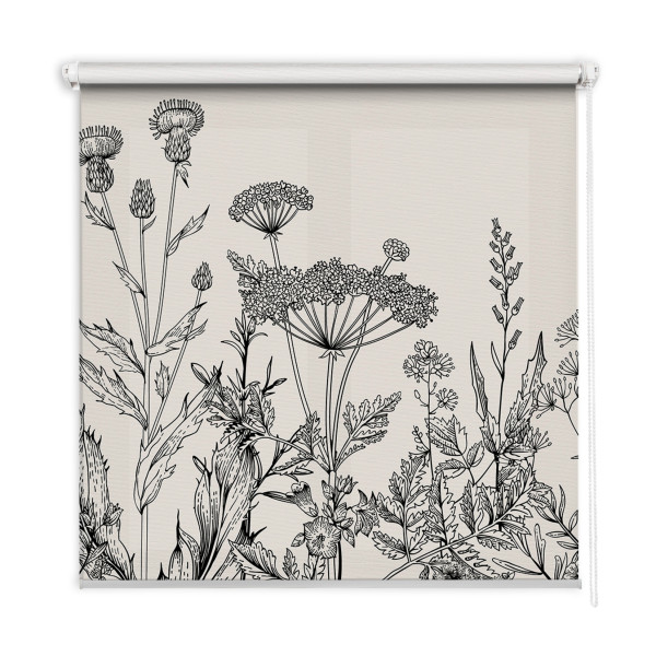 Roleta wewnętrzna - 150x240 cm -Szare Kwiaty 466977