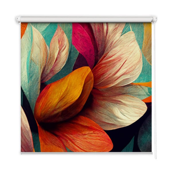 Roleta wewnętrzna - 50x50 cm -Kwiaty W Abstrakcji 467305