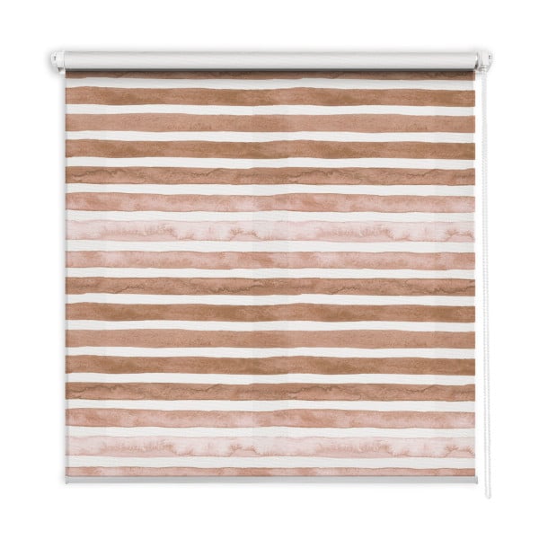 Roleta wewnętrzna - 60x140 cm -Brązowe Malowane Paski 467381