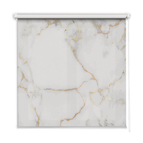 Roleta wewnętrzna - 90x180 cm -Biały Marmur 468307