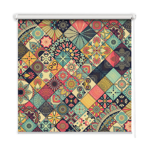 Roleta wewnętrzna - 90x180 cm -Kolorowe Kafle 468440