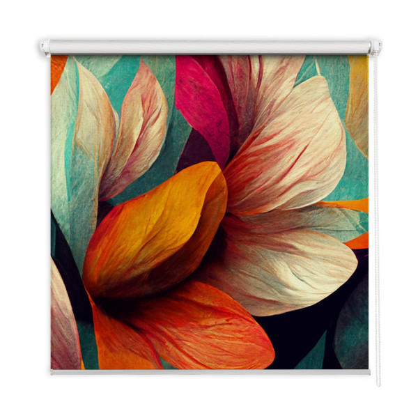 Roleta wewnętrzna - 90x240 cm -Kwiaty W Abstrakcji 467592