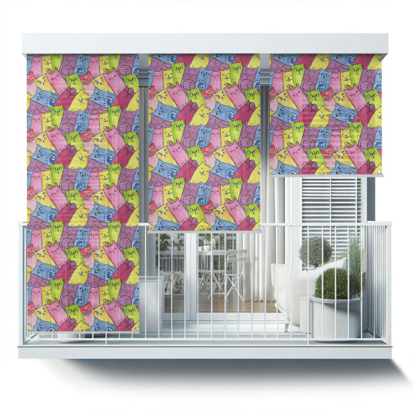 Roleta zewnętrzna - 100x180 cm -Kolorowe kwiatki 466654