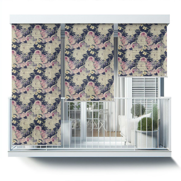 Roleta zewnętrzna - 100x180 cm -Pastelowe kwiaty 466961