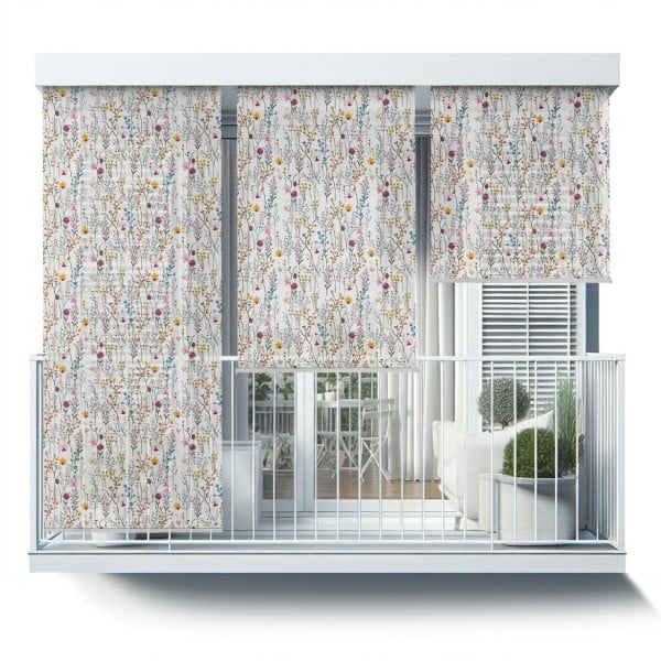Roleta zewnętrzna - 100x290 cm -Kolorowa kwiatowa łąka 466626