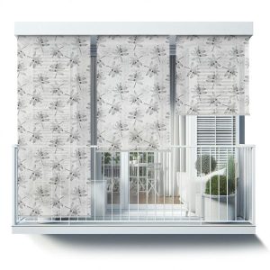 Roleta zewnętrzna – 120×290 cm -Szare liście 471026 Roleta zewnętrzna – 120×290 cm -Szare liście 471026