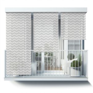 Roleta zewnętrzna – 120×290 cm -Zygzakowaty wzór w szarości 471024 Roleta zewnętrzna – 120×290 cm -Zygzakowaty wzór w szarości 471024