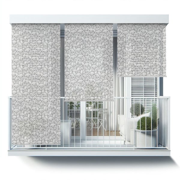 Roleta zewnętrzna - 150x180 cm -Psy rysowane czarno-białe 471002