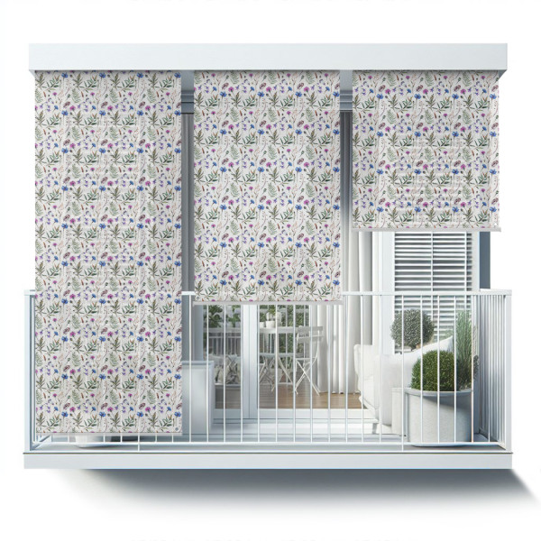 Roleta zewnętrzna - 50x180 cm -Kwiaty i liście wzór 466661