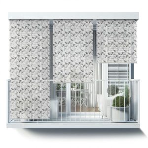 Roleta zewnętrzna – 50×180 cm -Kwiaty na białym tle 466822 Roleta zewnętrzna – 50×180 cm -Kwiaty na białym tle 466822