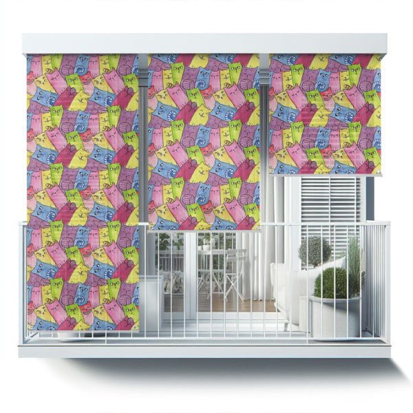 Roleta zewnętrzna - 60x180 cm -Kolorowe kwiatki 466826