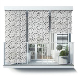 Roleta zewnętrzna – 60×180 cm -Kwiaty na białym tle 466773 Roleta zewnętrzna – 60×180 cm -Kwiaty na białym tle 466773