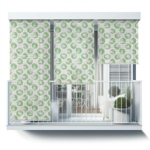 Roleta zewnętrzna – 60×180 cm -Liście w zielonych kółkach 466574 Roleta zewnętrzna – 60×180 cm -Liście w zielonych kółkach 466574
