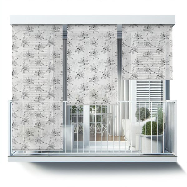 Roleta zewnętrzna - 60x180 cm -Szare liście 466954