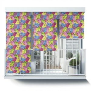 Roleta zewnętrzna – 80×290 cm -Kolorowe kwiatki 466897