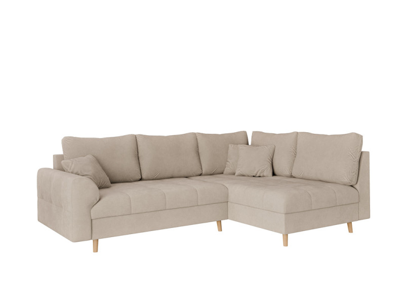 Ropez Ariella narożnik prawy pikowany mikrofibra beżowy 304638