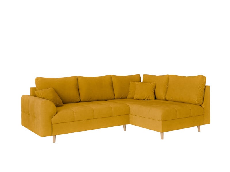 Ropez Ariella narożnik prawy pikowany mikrofibra żółty 304653