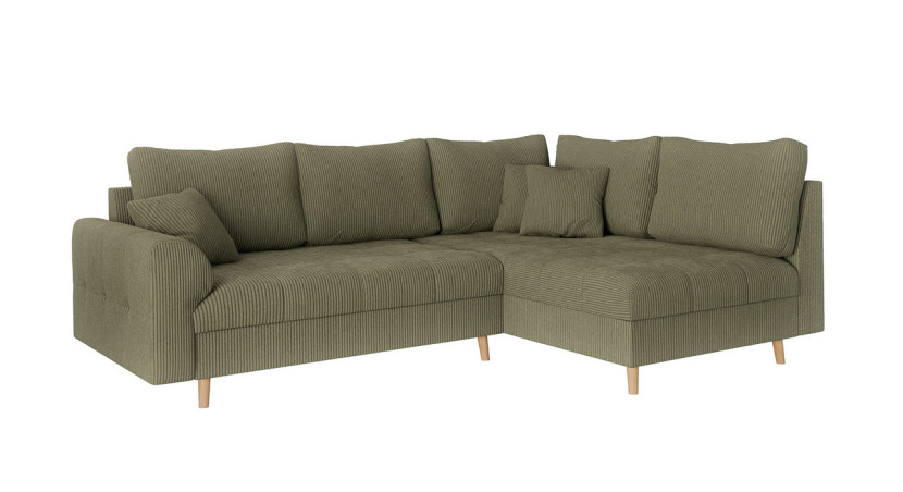 Ropez Ariella narożnik prawy pikowany sztruks khaki 304644
