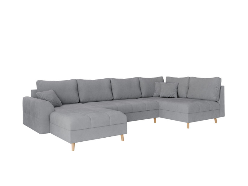 Ropez Ariella narożnik U lewy pikowany mikrofibra szary 304569