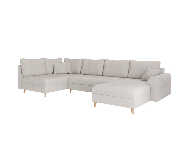 Ropez Ariella narożnik U prawy pikowany mikrofibra beżowy 304568