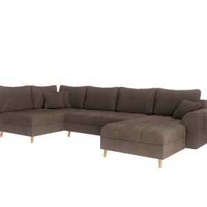Ropez Ariella narożnik U prawy pikowany mikrofibra brązowy 304577