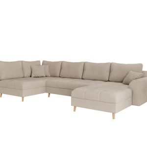 Ropez Ariella narożnik U prawy pikowany mikrofibra kremowy 304563
