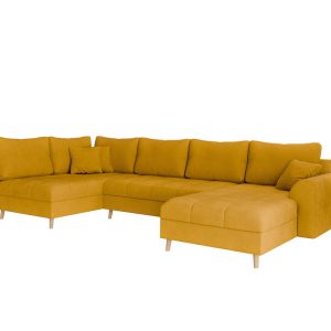 Ropez Ariella narożnik U prawy pikowany mikrofibra musztarda 304573