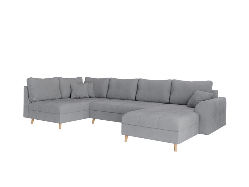 Ropez Ariella narożnik U prawy pikowany mikrofibra szary 304575