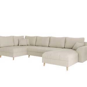 Ropez Ariella narożnik U prawy pikowany sztruks kremowy 304615