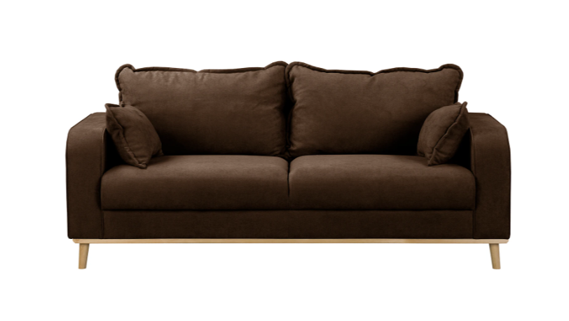 Ropez Beata sofa 3 osobowa wysokie nóżki mikrofibra brąz 159055