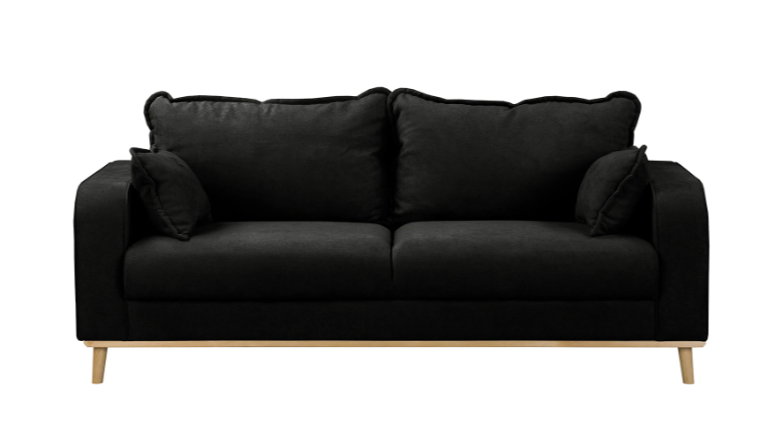 Ropez Beata sofa 3 osobowa wysokie nóżki mikrofibra czarny 159054